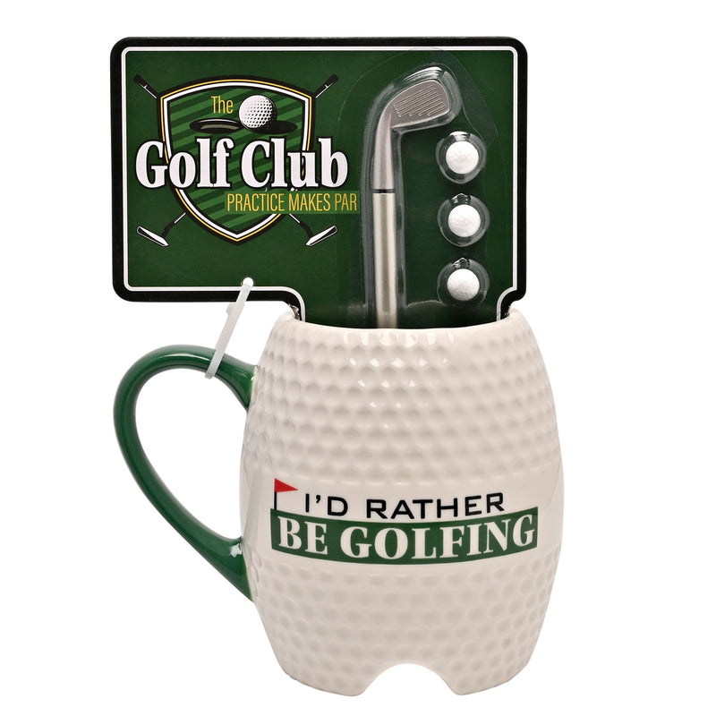 Harvey Makin Golf Ball Mug & Putter Pen Set "Rather Be Golfing&