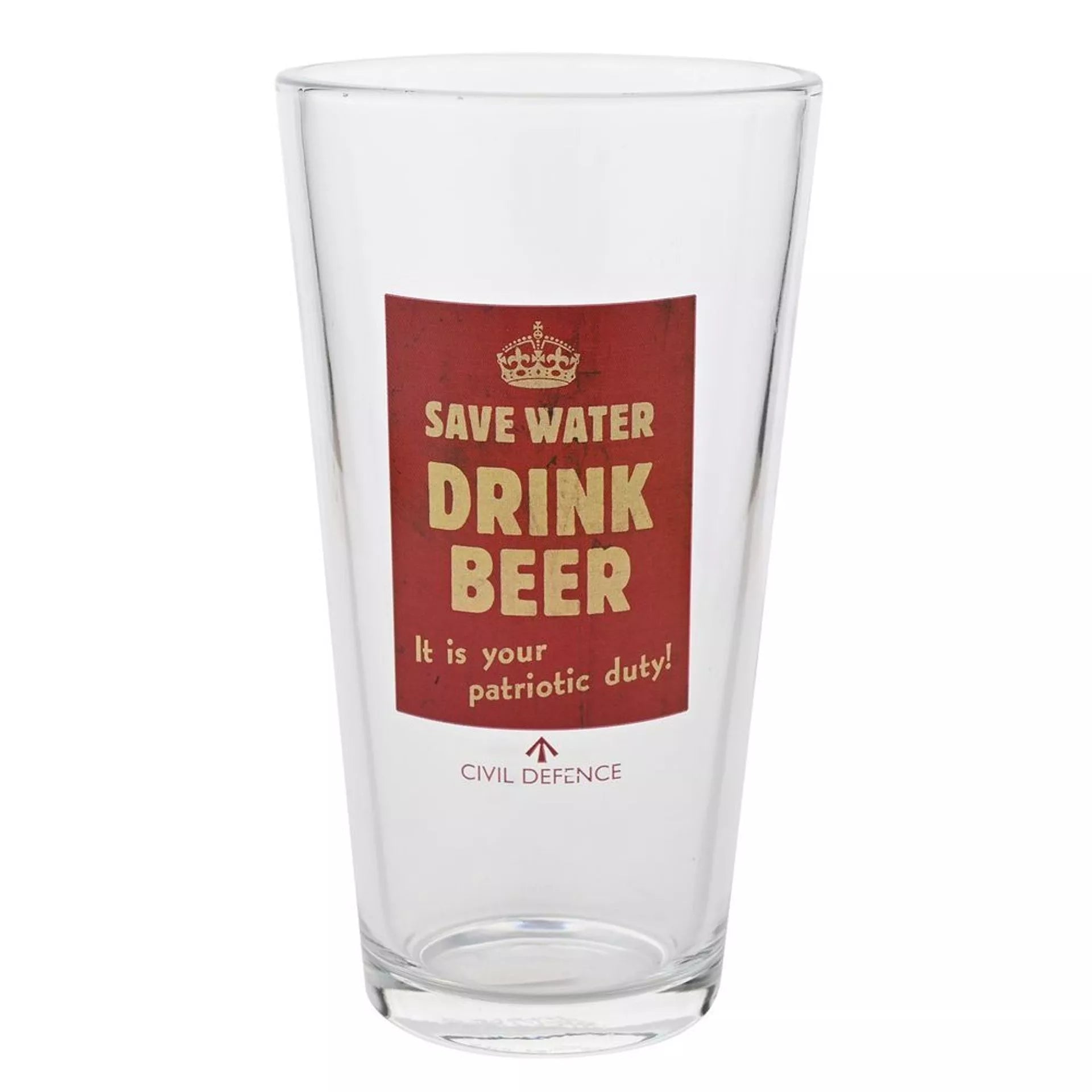 Civil Defence Pint Glass and Bottle Opener Set