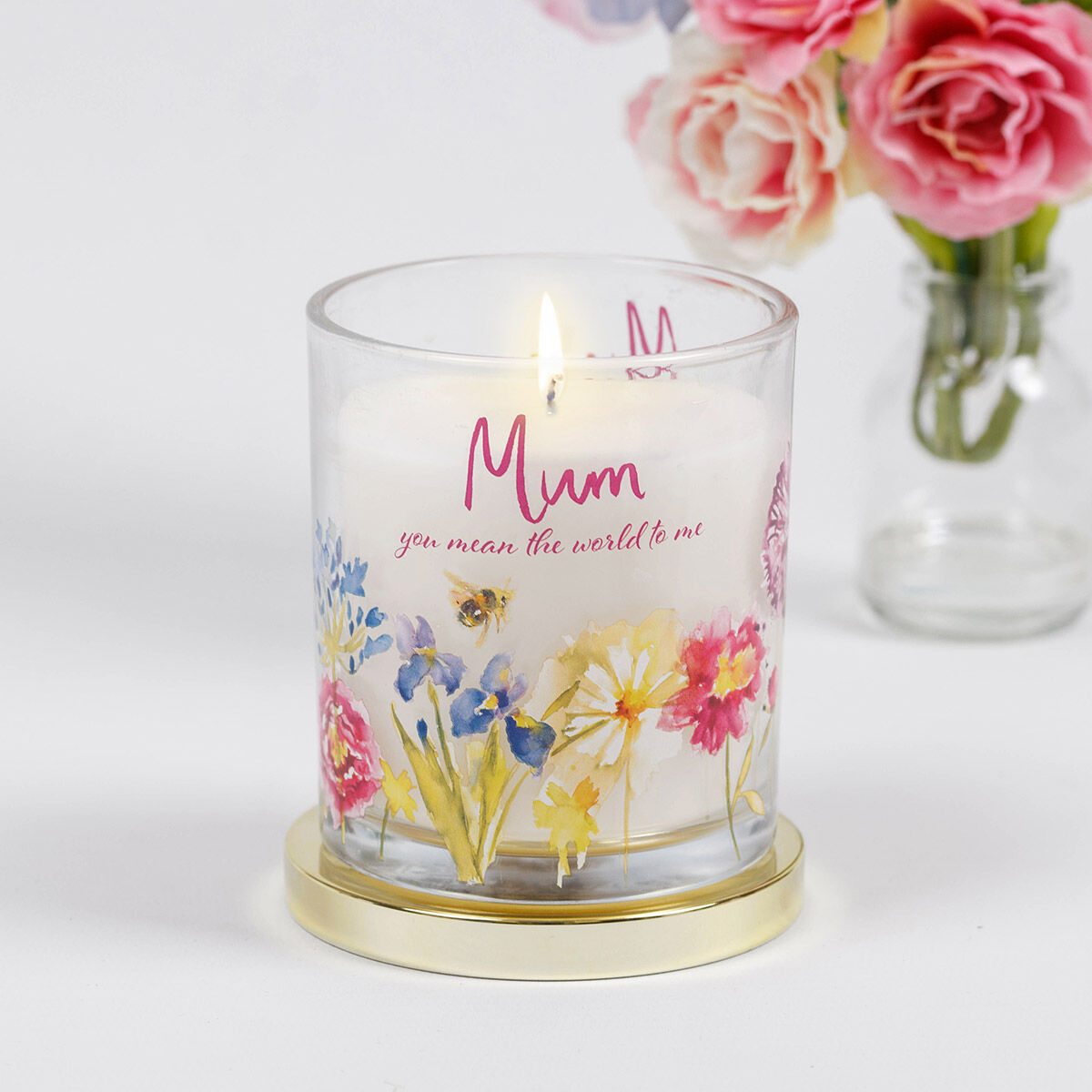 Mum's Floral Candle