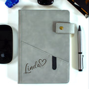 Personalised Vardin PU Leather A5 Notebooks
