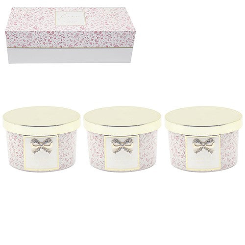 Hearts Design Candle Set of 3
