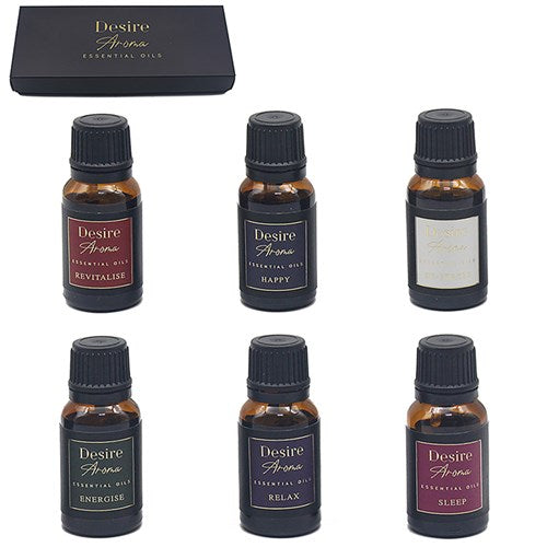 Desire Aroma Essential Oils – Mood Collection (Box of 6)