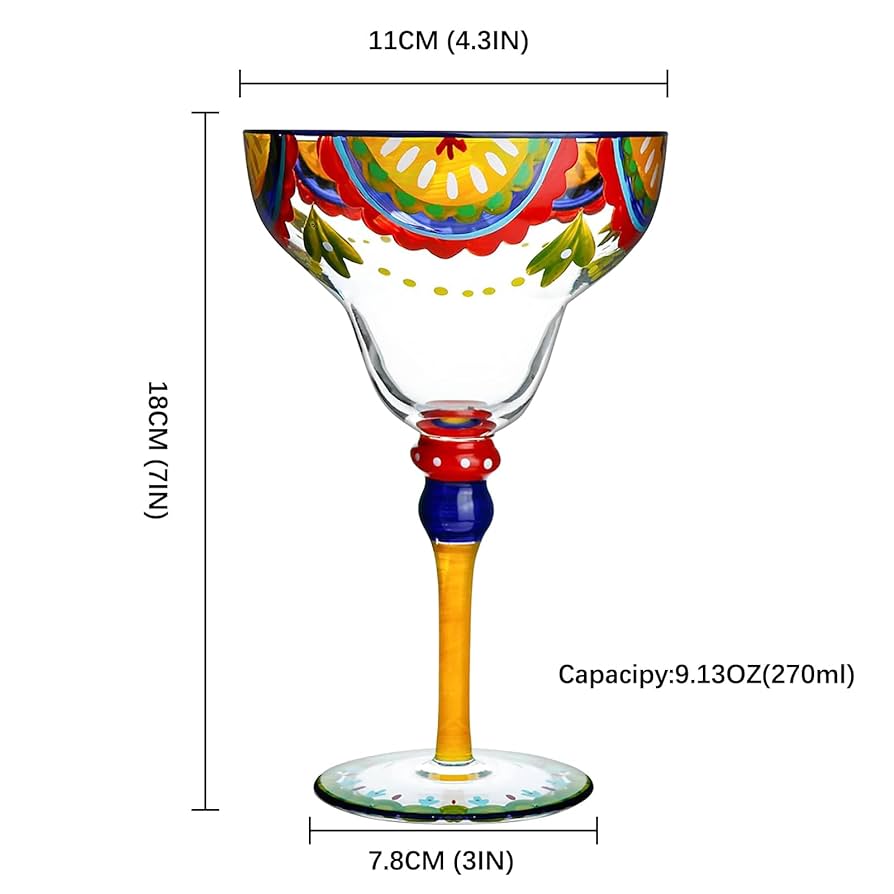 Tropical Margarita Glass set - Hand-Painted