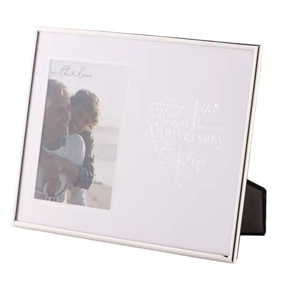 With Love Silver Heart Frame – Anniversary