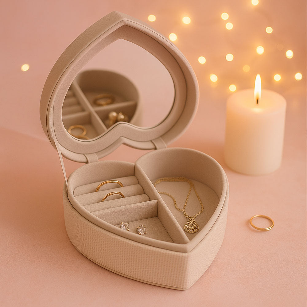 Rox Box Two-Tier Heart Jewellery Box – Oyster