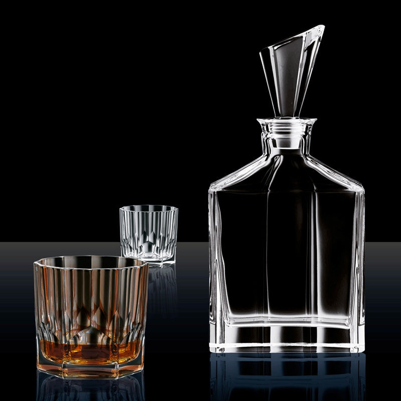 Aspen 3pc Crystal Whisky Decanter & Tumbler Set