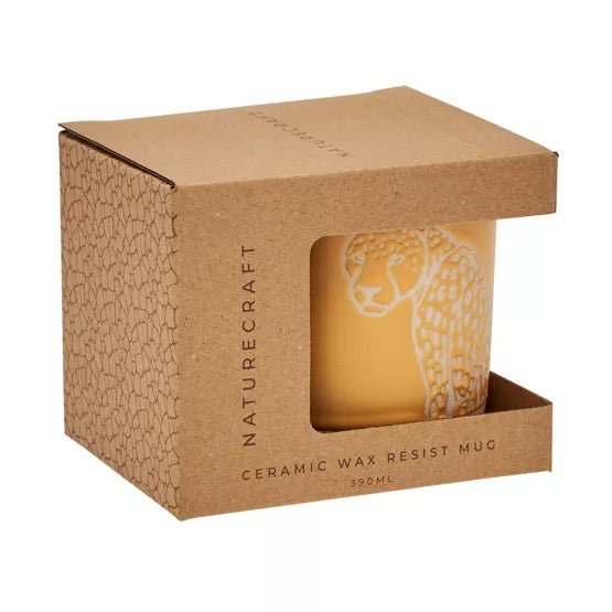 Naturecraft Cheetah Ceramic Wax Resistant Mug – Sand