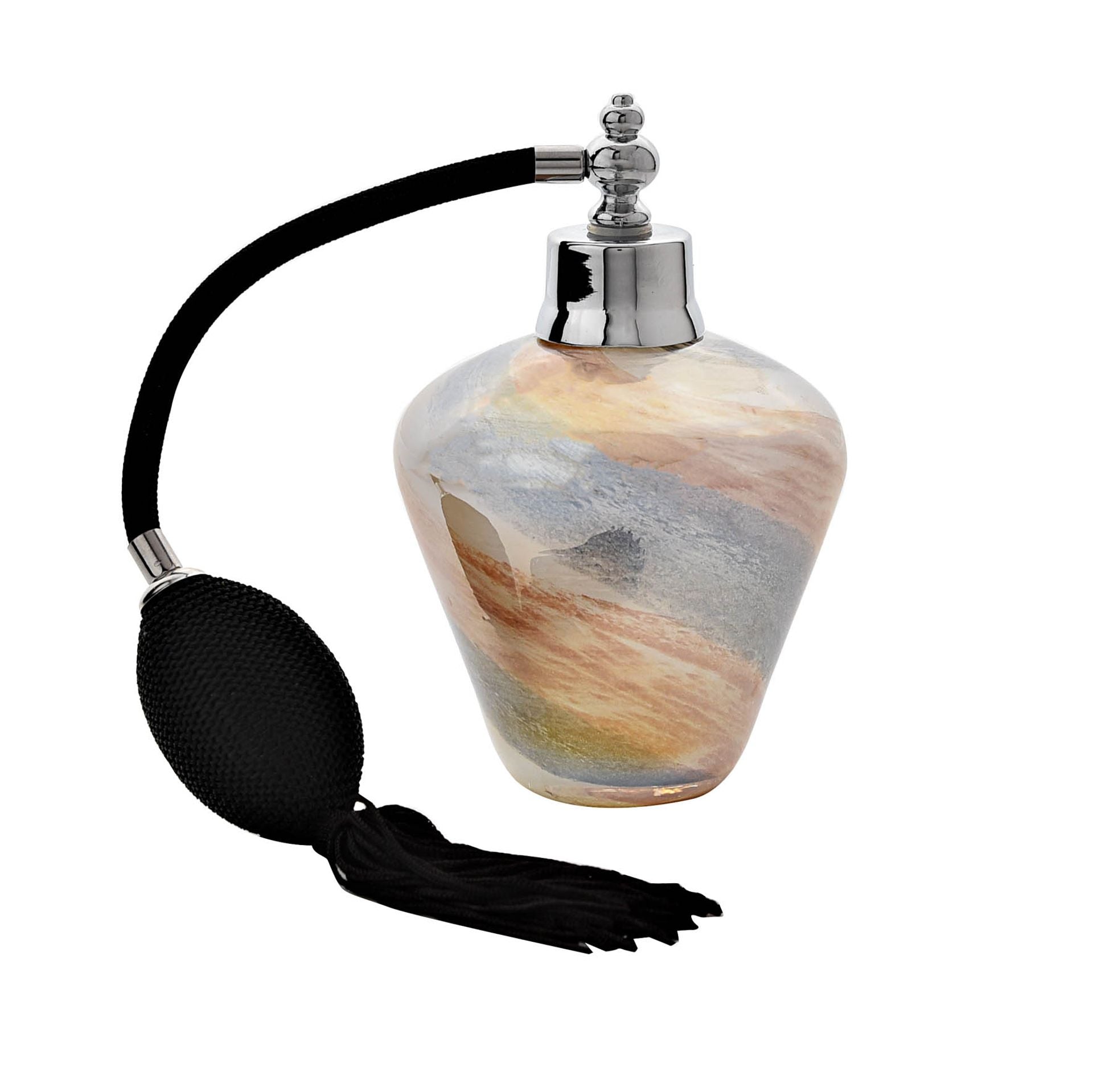 Objets D'Art Black & Gold Tapered Glass Perfume Bottle