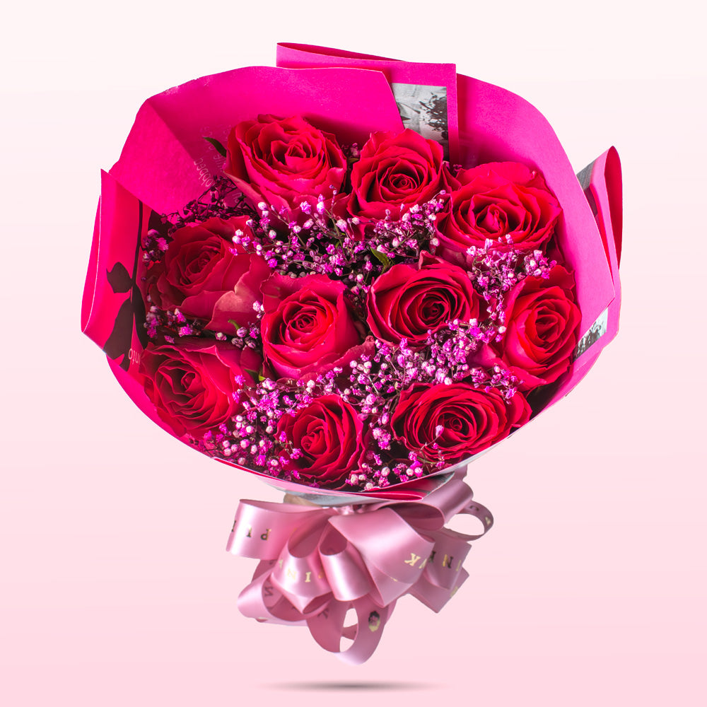 The Heartfelt Bloom Pink Roses Bouquet
