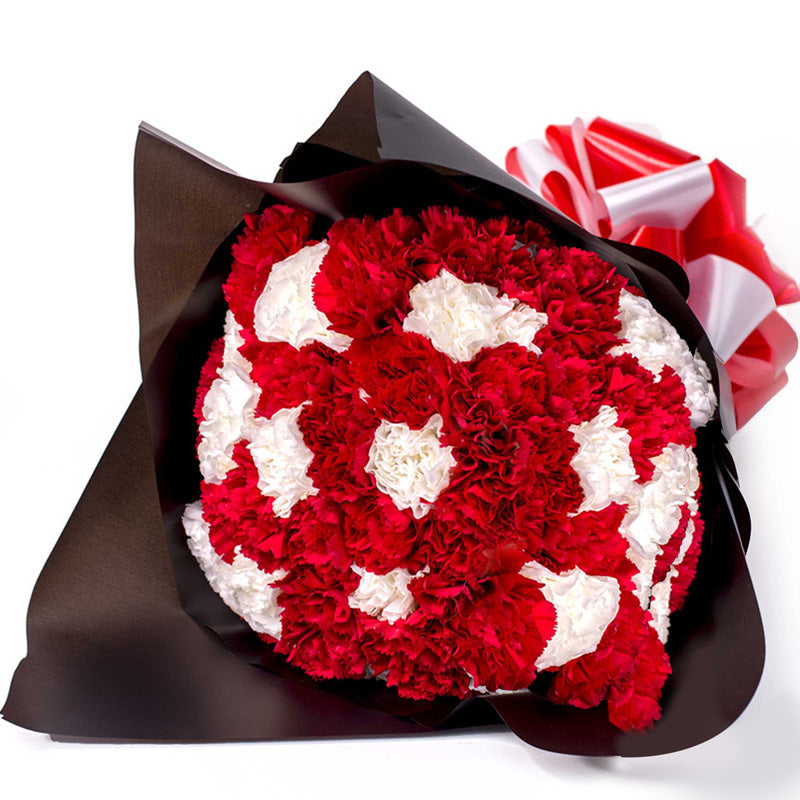 Red and White Carnation Bouquet