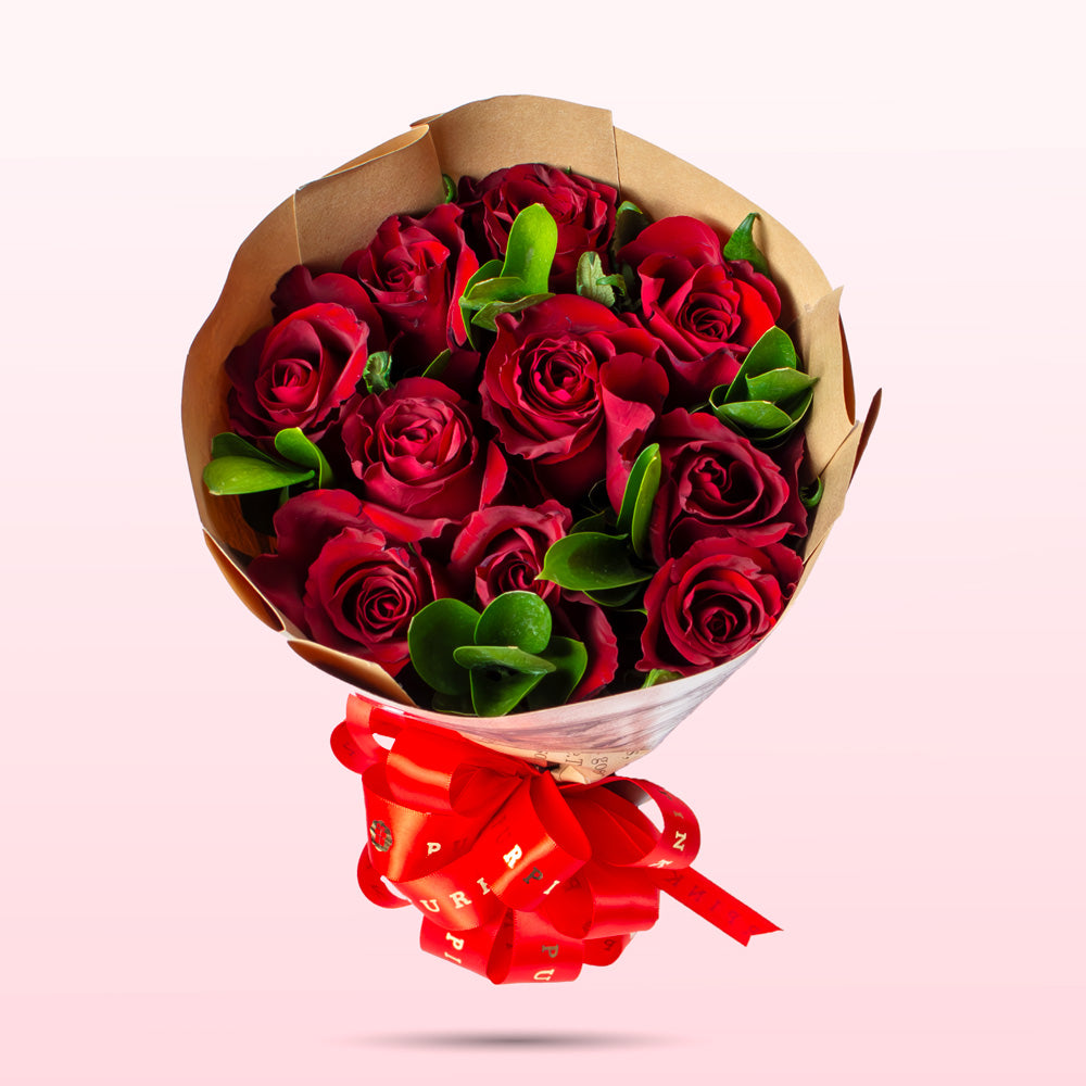 Scarlet Elegance Red Roses Flower Bouquet