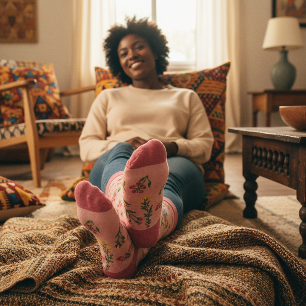 Pink Floral ‘Mummy’ Socks – By The Cottage Garden