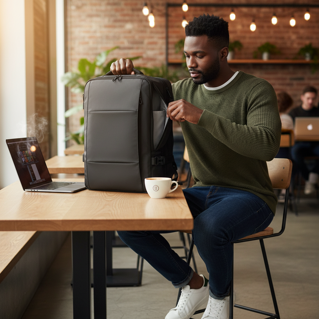 Voyager Expandable Oxford Cloth Laptop Backpack – 46 × 30 × 14 cm (Expands by 10 cm in depth) Travel Bag