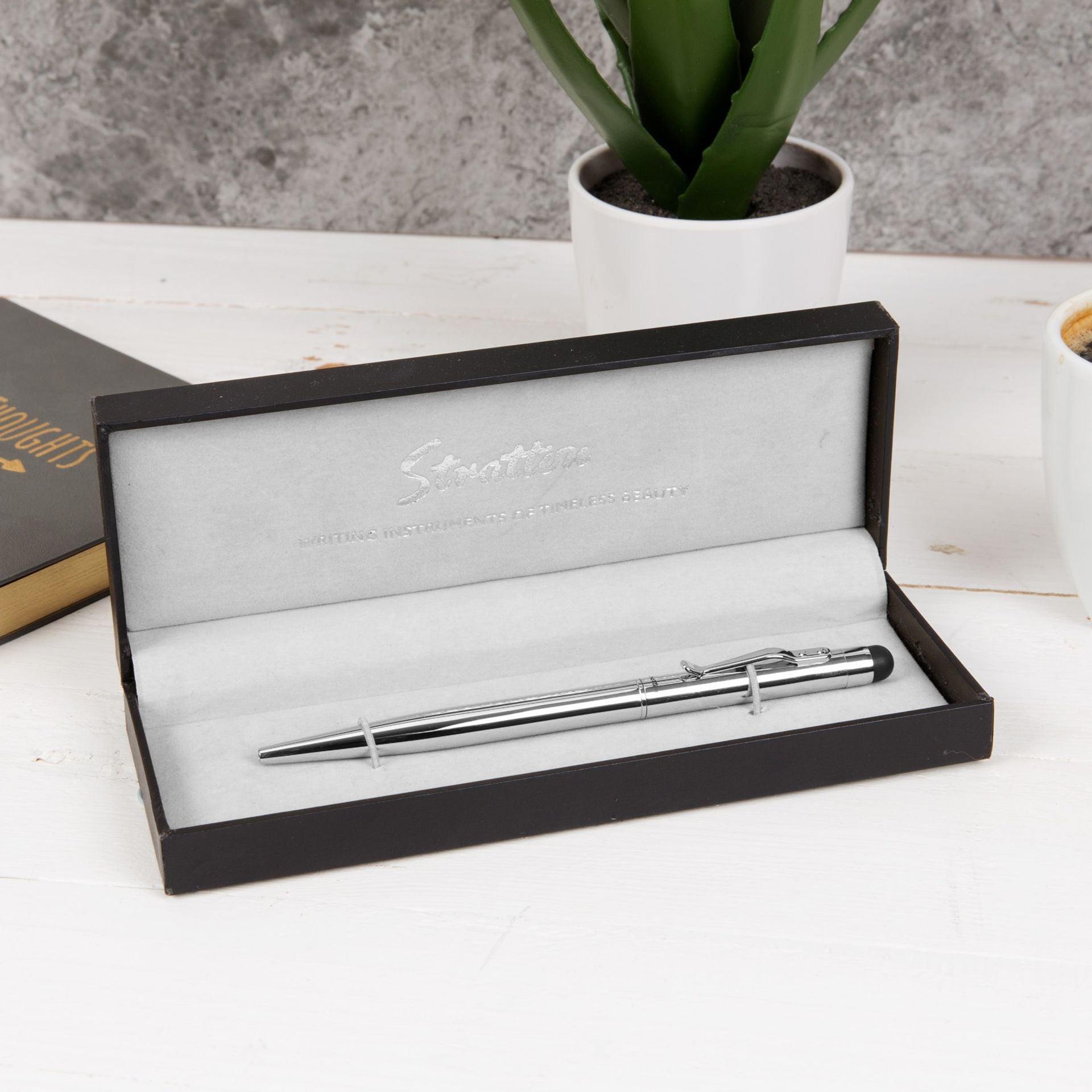 Stratton Ballpoint Pen Silver Barrel with Stylus