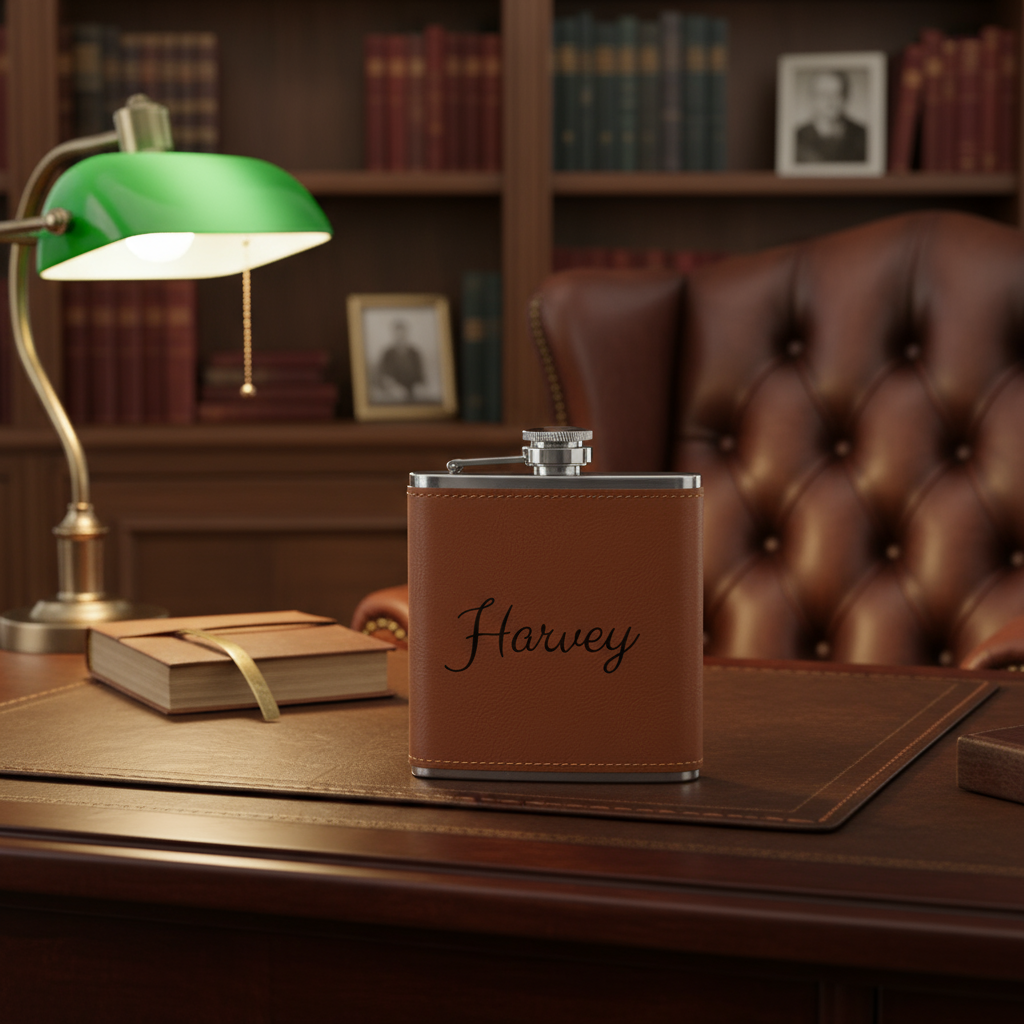 Personalised Leather Hip Flask – 180ml