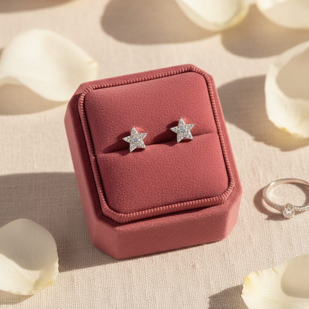 Stardust Silver Studs