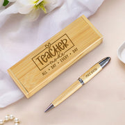 Personalised Teachers Unity Ball Pen & Pencil Set - Natural