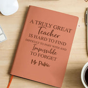 Personalised Teachers A5 Notebook – PU Leather Soft Cover Journal