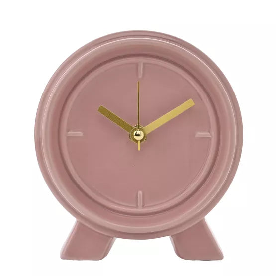 Interval Ceramic Mantle Clock – Pink Clay