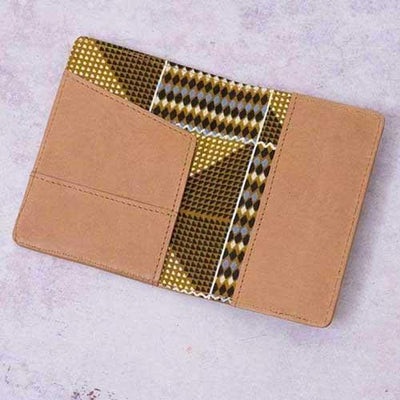 Personalised Patterned Genuine Leather Passport Holder - Tan