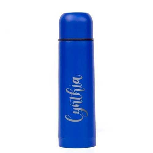 Blue Personalised Bullet Thermos - 500ml