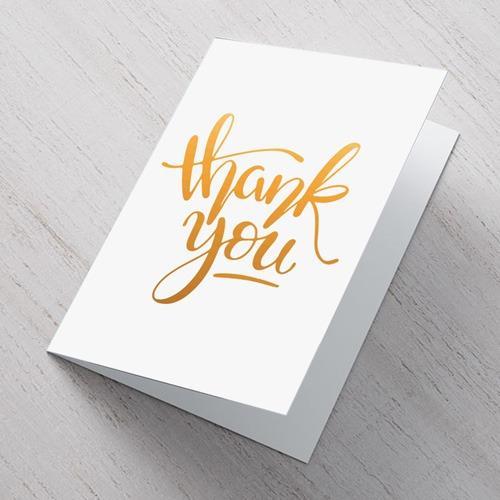 White A6 Thank You card