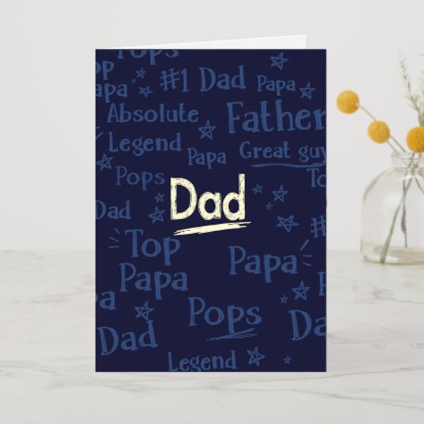 Top Papa Dad A6 Card
