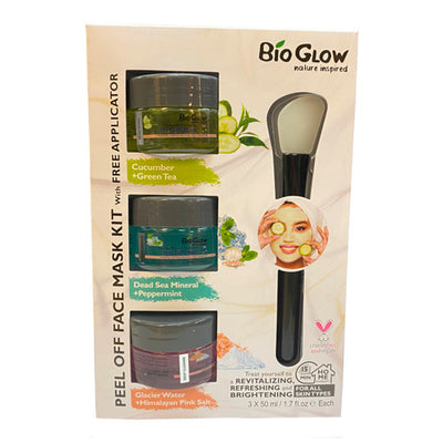 Bio Glow Peel Off Face Mask - Cucumber & Green tea , Dead Sea Mineral & Pink Salt