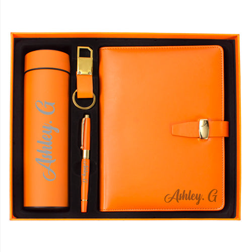 Personalised Orange Business Set