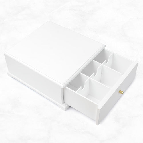 Happy Chai White Wooden Tea Chest