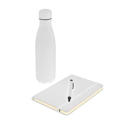 Lauta Giftology set of stainless bottle, notebook and pen - White