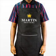Personalised Black Apron - The King of The Grill