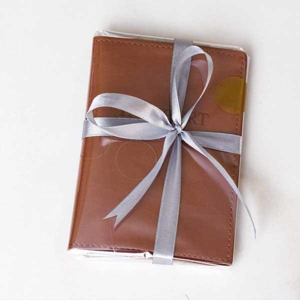 Cognac Genuine Leather Passport Holder