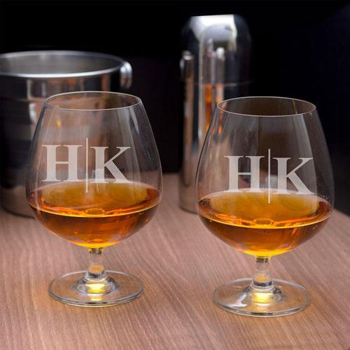 Personalised Madison Cognac Glass Set of 2 - Initials