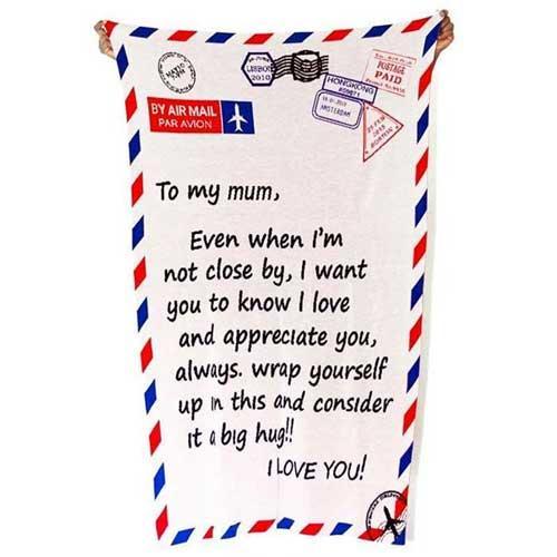 Postal Print Throw Blanket- My Mum