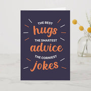 Hugs, advice & Jokes A6 Card