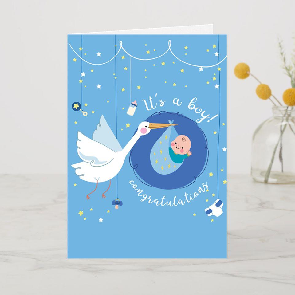 It's a Boy A6 Card