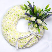 Lilies and Mums Funeral Wreath