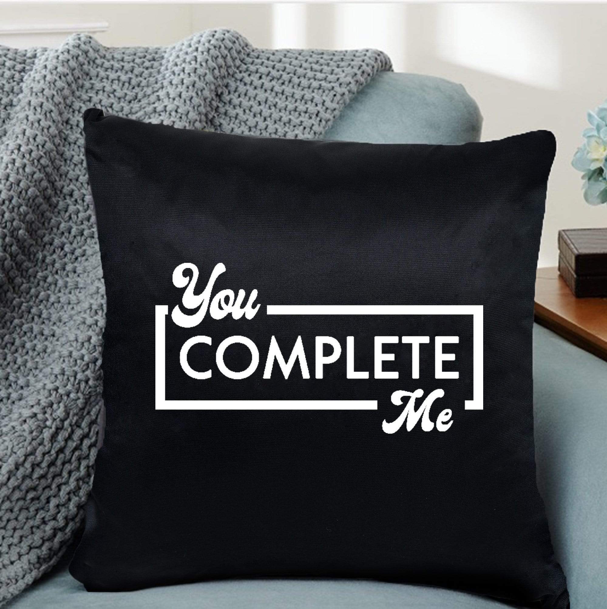 Cotton Throw Pillow - You Complete Me