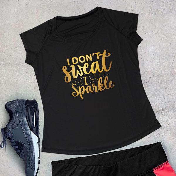 Personalised Ladies Gym T-Shirt - Black