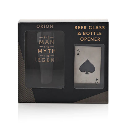 Hotchpotch Orion Beer Glass & Bottle Opener - The Man The Myth The Legend